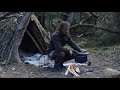 Bushcraft trip - splitting wood - permanent a-frame camp series [part 5 - short version]