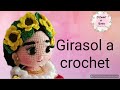 Flor Girasol (Sunflower) a crochet paso a paso, flores de frida