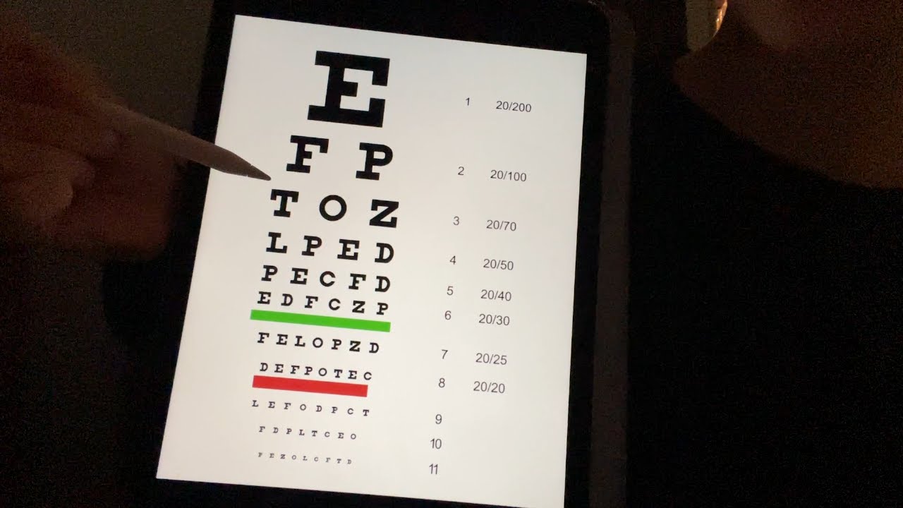 asmr eye exams (charts, colourblind test)