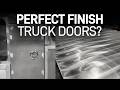 Metal Utility Truck Doors Sanded by AI Scan&amp;Sand™ Robot - For Specialty Vehicles