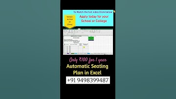 Auto Seating Plan Attendance sheet Overall Seating Hall-wise Question paper count in Excel
