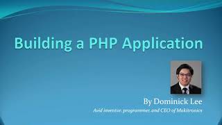 How to create a PHP application from scratch - Overview