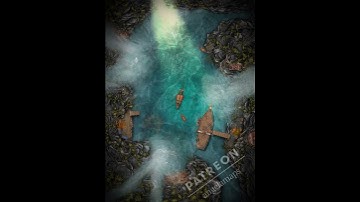 Pirate Cave animated battle map pack for TTRPGs