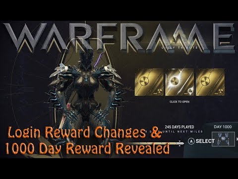 Warframe - Login Rewards Changes & 1000 Day Reward Revealed!