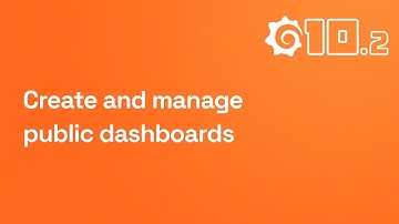 Create and manage public dashboards in Grafana