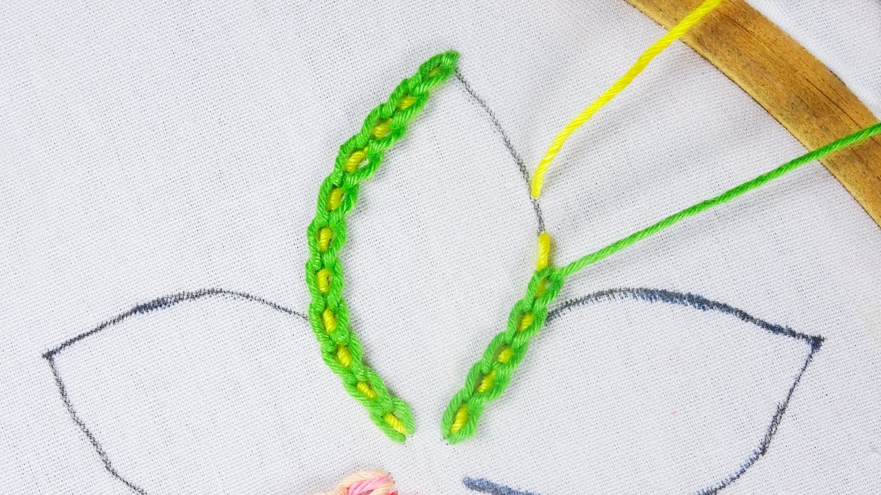 Hand Embroidery Amazing heavy chain stitch variation step by step