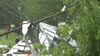 Power lines down, buildings destroyed in Gilmer County after intense storms