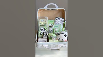 ASMR Panda Stationary Suitcase Unboxing 🌷✨#panda #stationary #stationery #trending