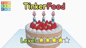 125) Birthday Cake - Tinkerfood | How to 3D modeling with Tinkercad