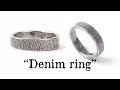 Making a denim ring using roll printing technique/롤프린팅(질감옮기기) 기법을 이용한 데님 반지 만들기.