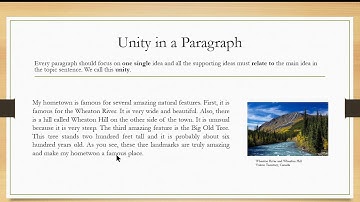Paragraph Writing: Unity & coherence