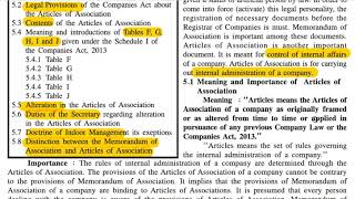 ARTICLES OF ASSOCIATION I 11 COMMERCE I CCSP I CHAPTER 5 I PART 1 I BY VIRAL SIR