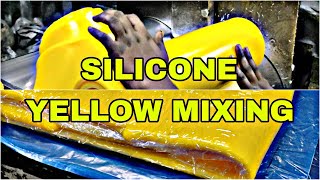 SILICONE 40 HARDNESS YELLOW RUBBER MIXING FULL PROCESS