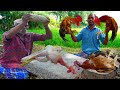 Rooster chicken soup  healthy crushed country chicken soup recipe  food fun village