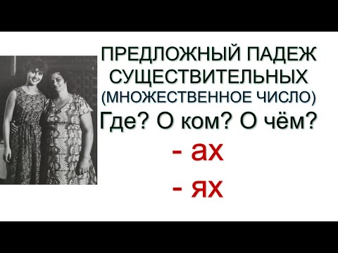 Предложный падеж существительных множественного числа (где? о ком? о чём)