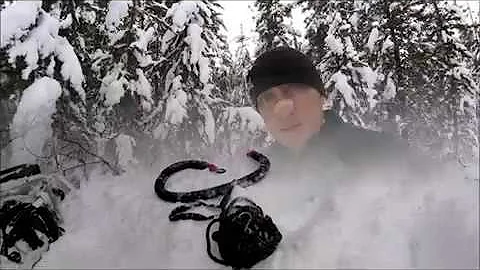 Snowmobile Unstuck By Yourself Using a Snobunje with Ratchet Rope - 4 Real Riders Snowmobile