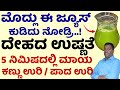 Body Heat ಕಡಿಮೆ ಮಾಡುವ ಜ್ಯೂಸ್ | Dehada Ushnate Kadime Madalu | Home Remedies to Reduce Body Heat