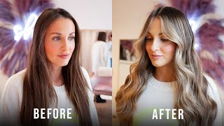 Subtle Soft Face Frame & Highlights on Brunette Hair | SimplyHair screenshot 5
