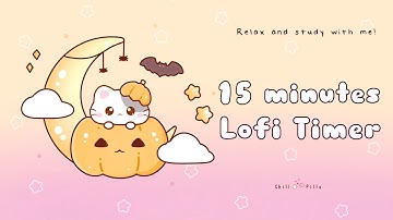 15 minutes -Relax & study with me Lofi | Halloween Kitty #timer #15minutetimer #lofi #relaxing #calm