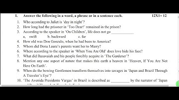 2nd PUC english reduced syllabus model question papers