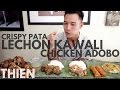 [mukbang with THIEN]: Filipino Crispy Pata, Sisig, Lechon Kawali, and Chicken Adobo