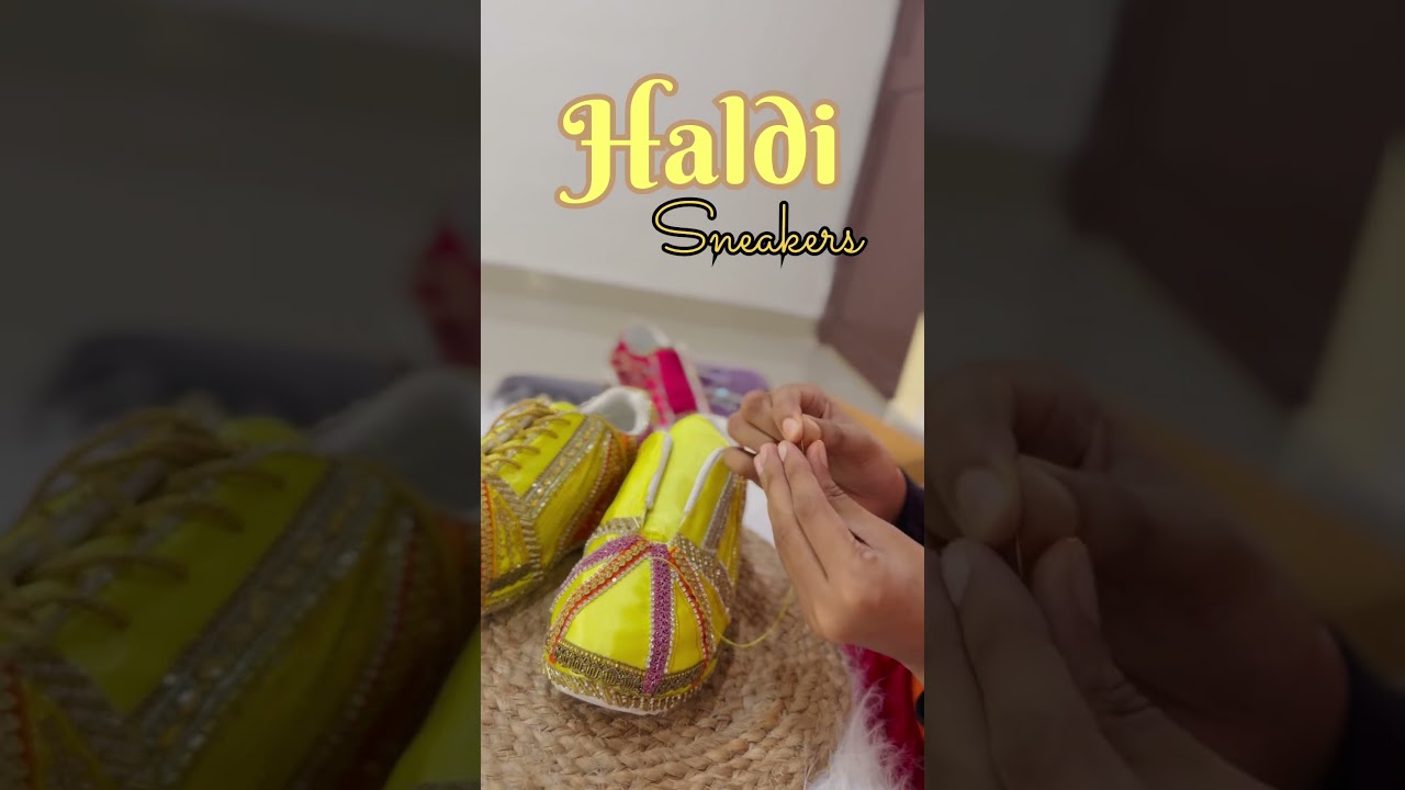 Haldi Sneakers🌟| DIY bridal sneakers | bridal shoe making malayalam