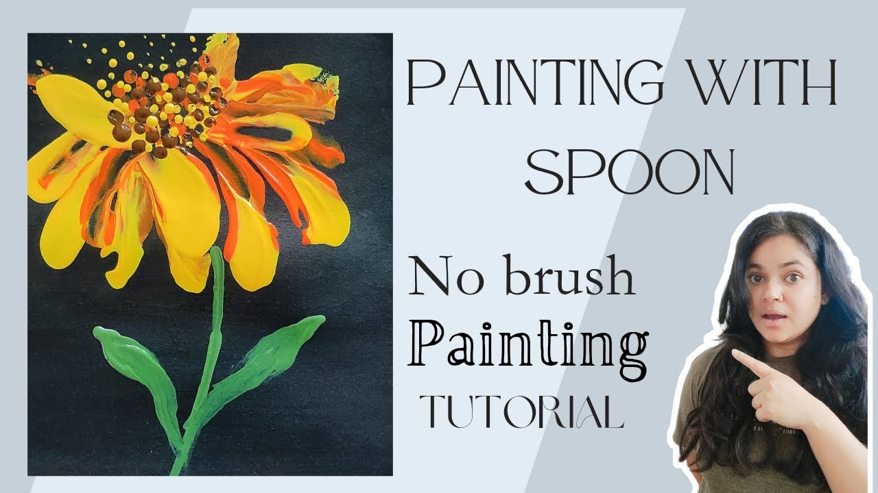 Texture art Painting With Spoon No Brush Painting Technique youtube