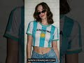 Argentina Flag Jerseys Short Show Stomach T Shirts For Slim Ladies with 3D Printed Names