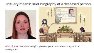 Remember Meaning Of Obituary Using Pictures and Mnemonics