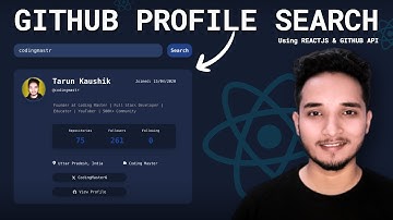 GITHUB PROFILE SEARCH APP Using REACT JS & GITHUB API | Step-By-Step Tutorial 🔥