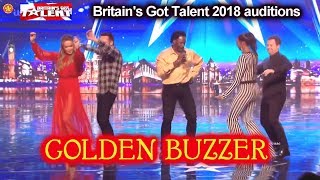 Donchez Dacres GOLDEN BUZZER sings & dances to WIGGLE WINE Original Song Britain's Got Talent 2018 Resimi