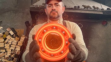 Damascus Knife - Better than Japanese? Making from a bearing! 100% Handmade.