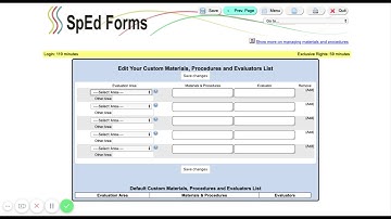 SpEd Forms   Adding Custom Materials and Procedures