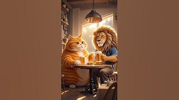 orange cat and lion funny video #shorts #funny video