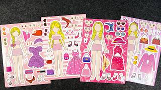 [👗Paper DIY👗] Fashion Paper Doll Dress Up Sticker Book 💖 Cute Outfit Makeover | ASMR screenshot 5