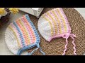 Crochet Cute Baby Hat /Tığ işi Şirin Bebek Şapkası /0-6 ay