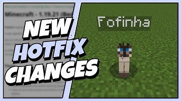 VALID NEW MINECRAFT HOTFIX 1.19.21 OUT NOW + All Fixes!