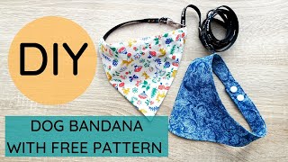 Easy DIY DOG BANDANA with FREE pattern/ Two different patterns to choose!