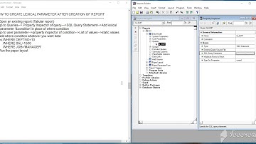 Create lexical parameter after creation of report
