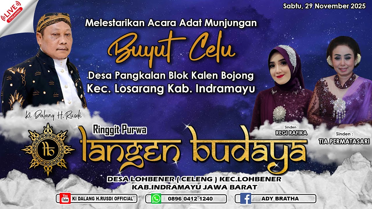 🎦LIVE MALAM WAYANG RINGGIT PURWA LANGEN BUDAYA || MUNJUNGAN BUYUT CELU PANGKALAN LOSARANG IMY