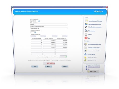 SimGara: Software Controllo e Simulazione Gare d’Appalto