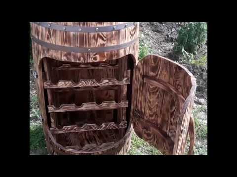 Деревянная бочка мини-бар