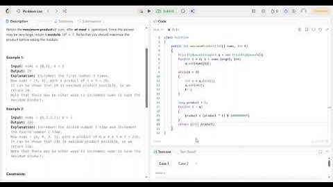 2233. Maximum Product After K Increments | Java | Leetcode | Priority Queue | DSA