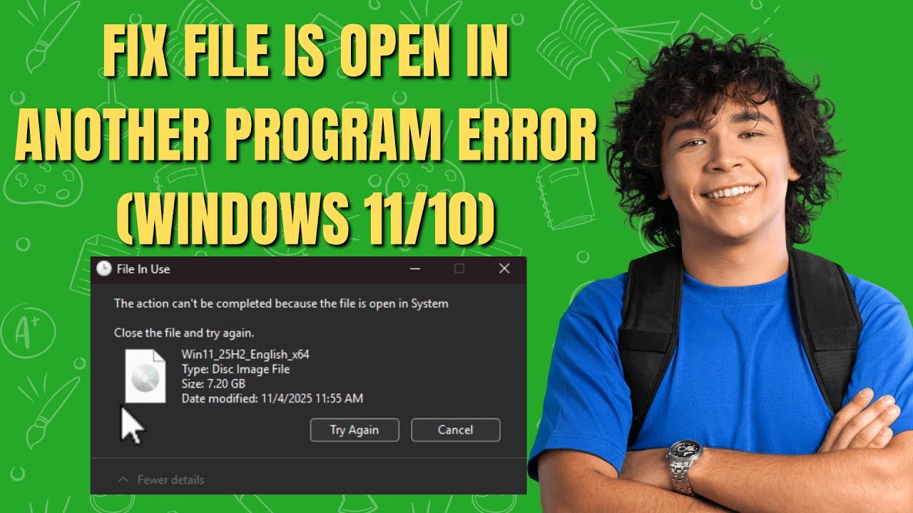 Исправление ошибки «Файл открыт в другой программе» (Windows 11/10)
