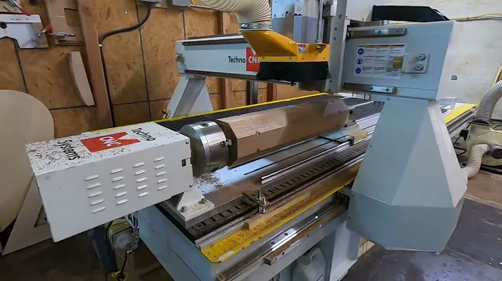 Fourth Axis Rotary Table on a 5 x 10 CNC Router from Techno CNC in Brooklyn, New York