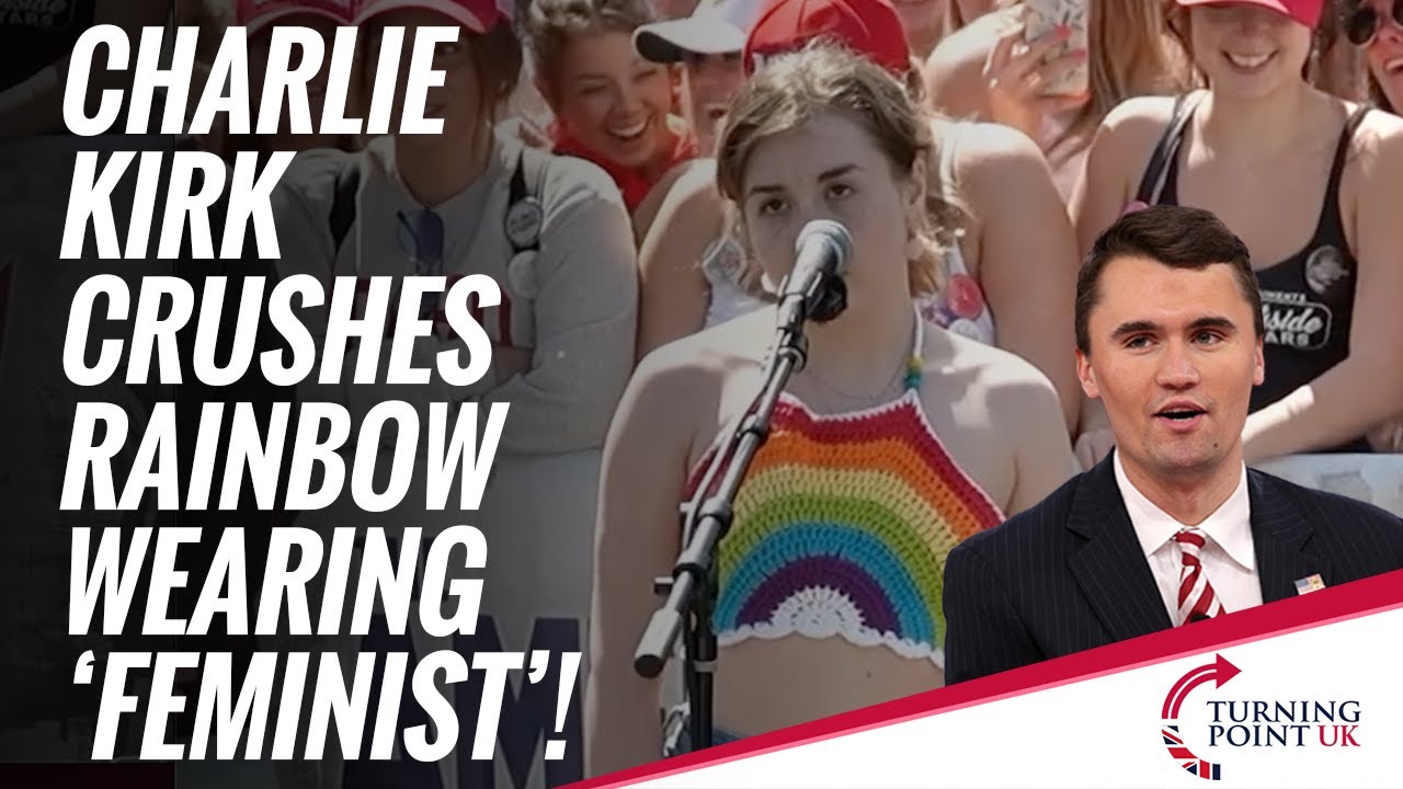 Чарли Кирк крушит радугу в кепке с надписью «Феминистка»!
