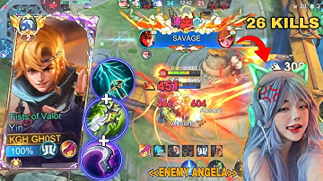 YIN 26 KILLS + SAVAGE😱!! INSANE DAMAGE + BEST BUILD & EMBLEM 2025 🔥| Mobile Legends