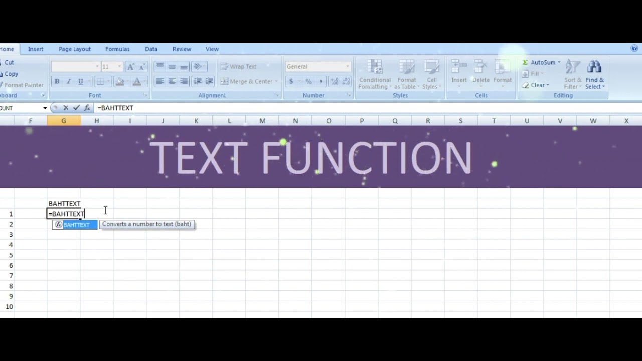 HOW TO WORK IN EXCEL IN TEXT FUNCTION