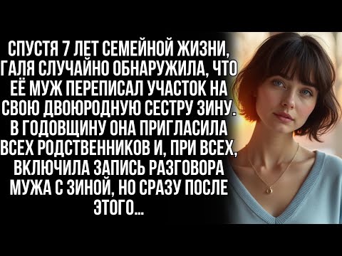 Через 7 лет брака Галя узнала, что муж переписал участок на двоюродную сестру Зину. Но когда она…