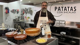 Patatas con bacalao y Tomates Confitados. Cocina franciscana. Santo Espíritu del Monte. Gilet. Vcia